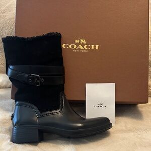 Coach Women's Black Winter Boots with Buckle